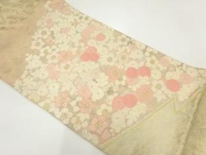 アンティーク　とみや織物製　花唐草模様織出し袋帯（材料）